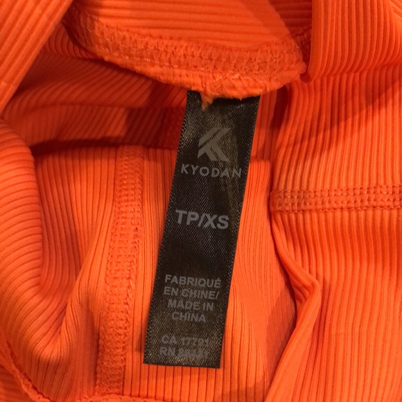 Kyodan || NWT || Tangerine Ribbed High Waist Bike Shorts - Picture 6 of 6